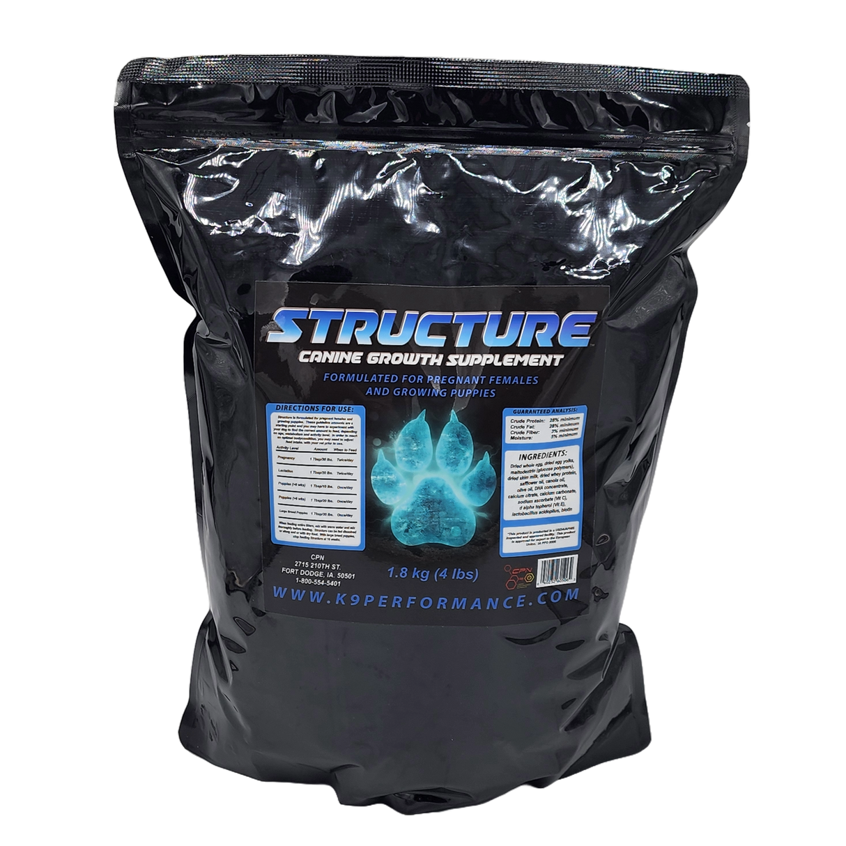 canine-performance-nutrition-structure-puppy-prenatal-dog-nutritional-supplement-back