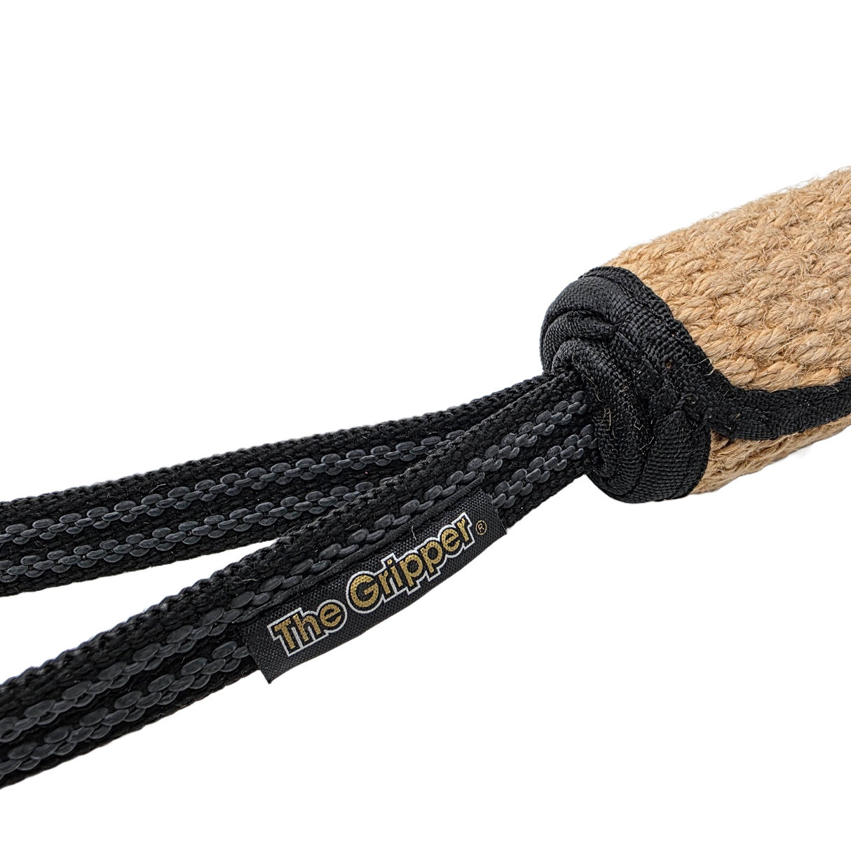 the-gripper-company-jute-bite-stick-dual-handle-training-reward-dog-toy-closeup