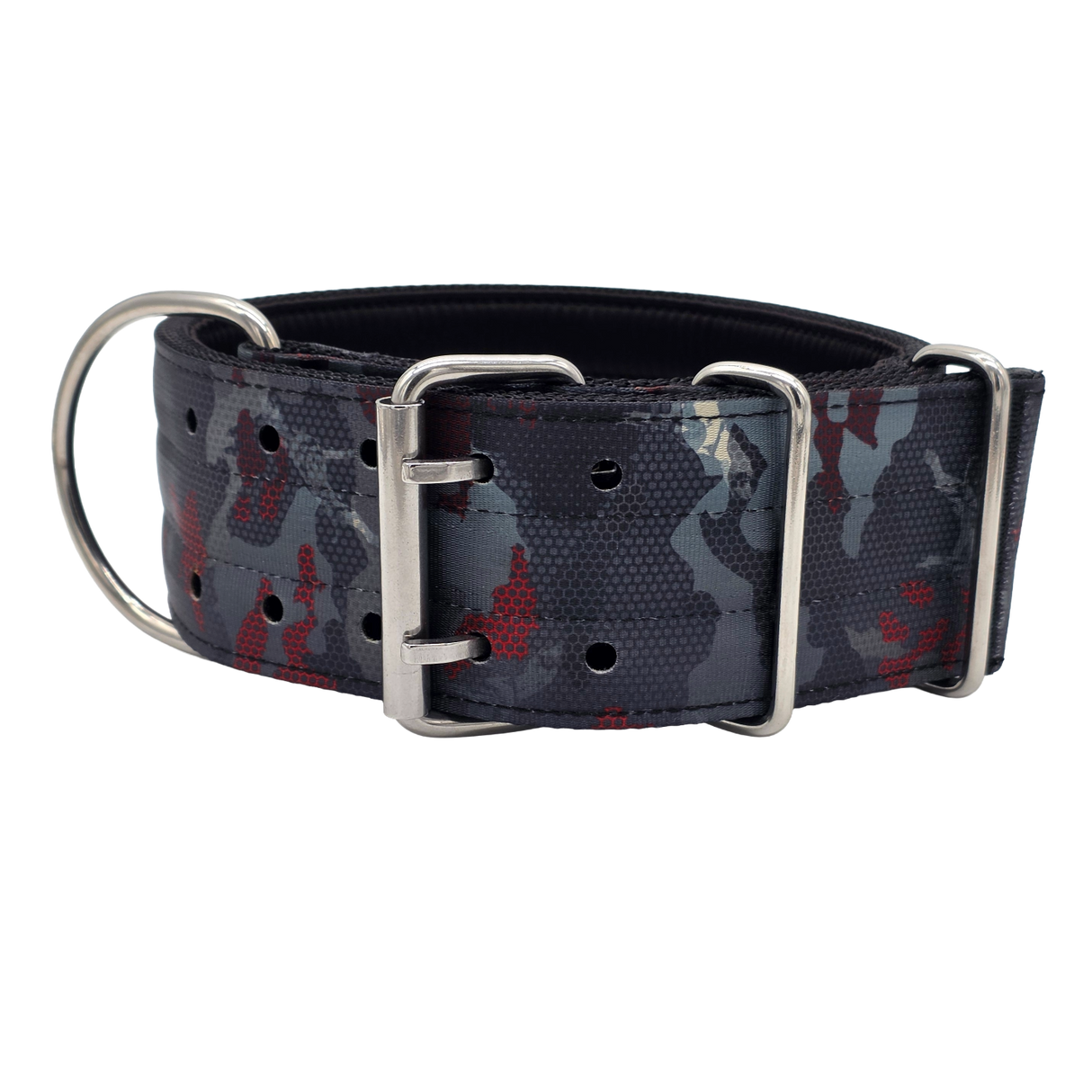canine athletes elite max x2 comp 2.75 inch wide working dog collar crimson black camo