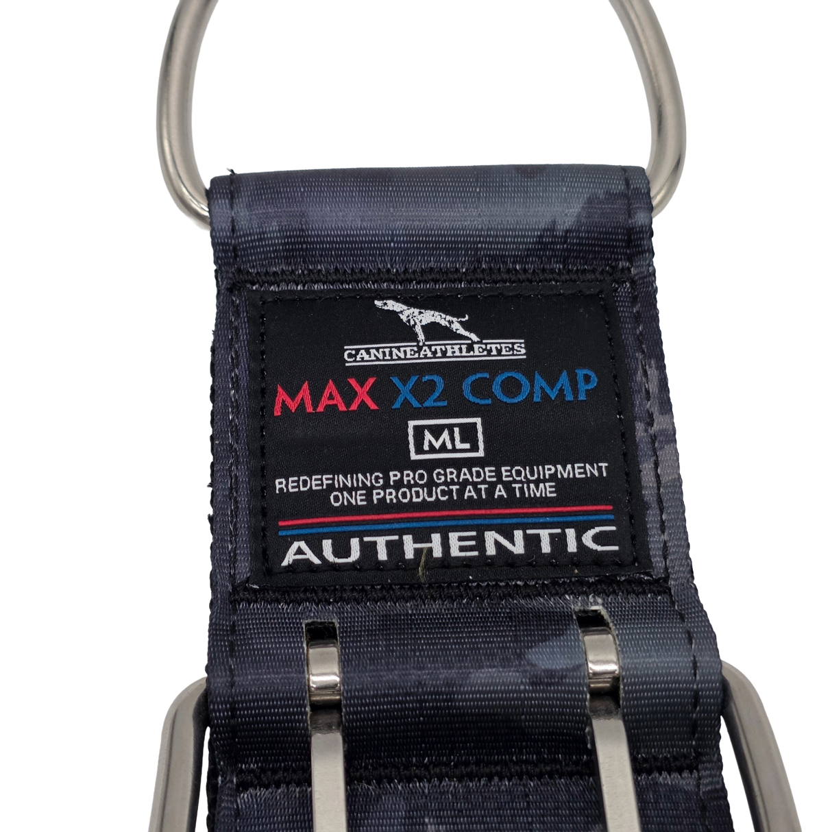 canine athletes elite max x2 comp 2.75 inch wide working dog collar size label