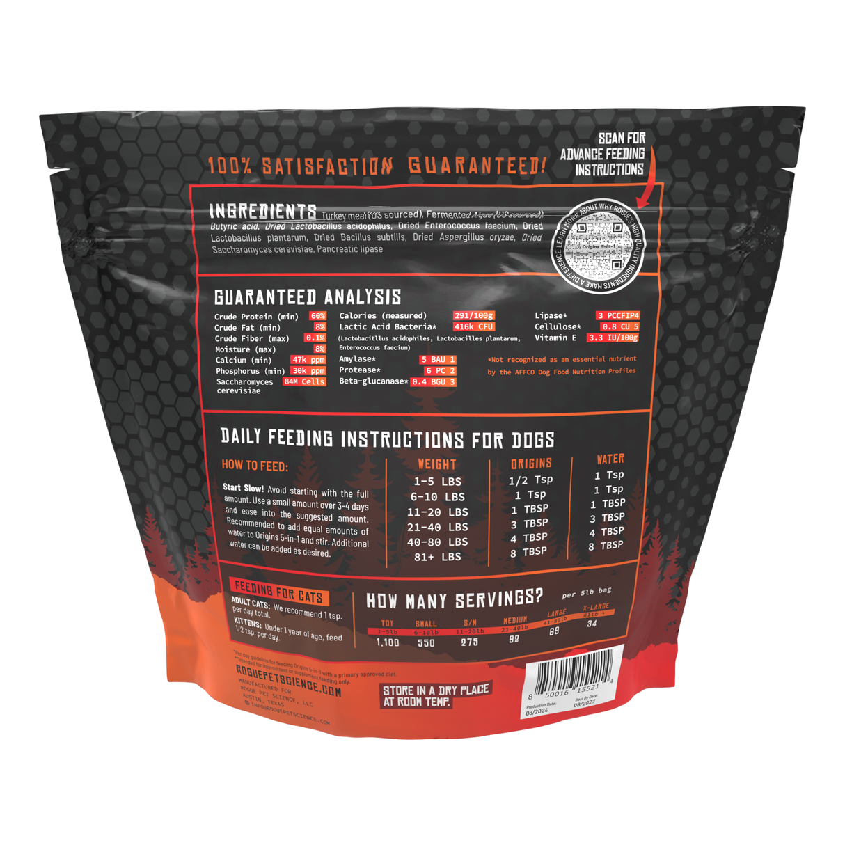 Rogue Pet Science Origins 5-in-1 Digestion & Allergy Nutrition Supplement, 5lb