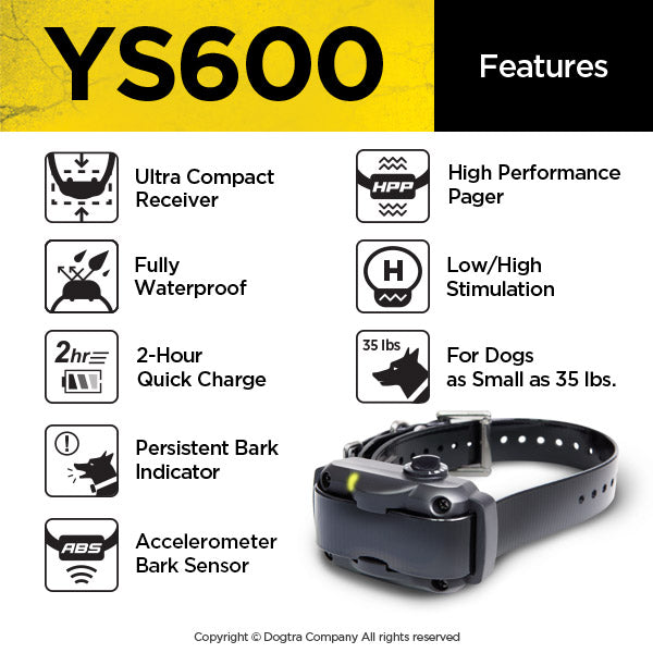 Dogtra YS600 Anti No Bark Dog Training Collar