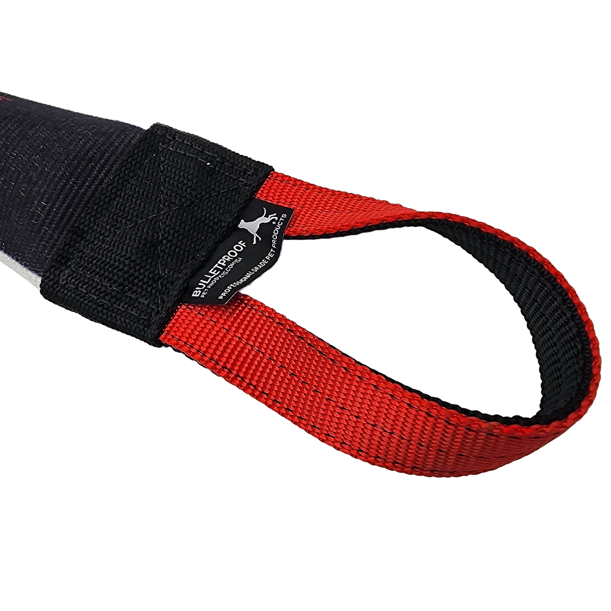canine athletes 12 inch single handle dog tug chew toy closeup