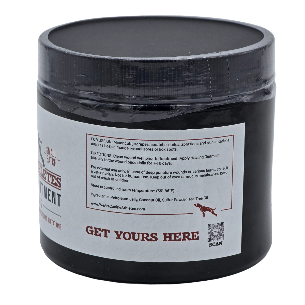 Canine Athletes All Natural Dog Wound Healing Ointment Side view