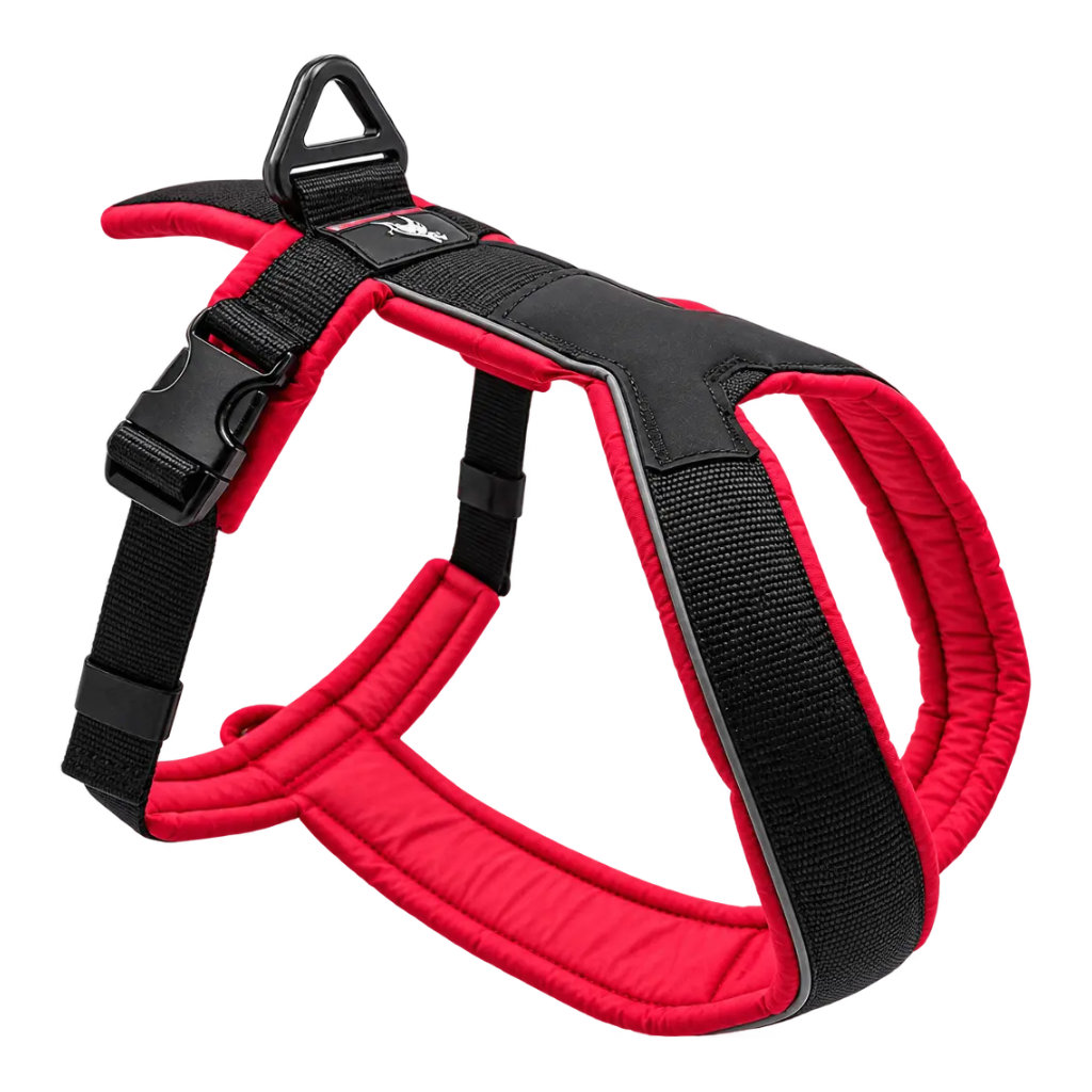 canine athletes sport-hd v4 working dog harness black red