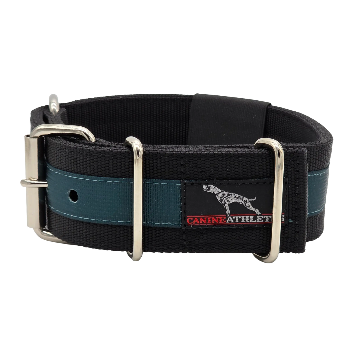 Canine Athletes 2" Pro-HD Heavy Duty Working Dog Collar Black Teal