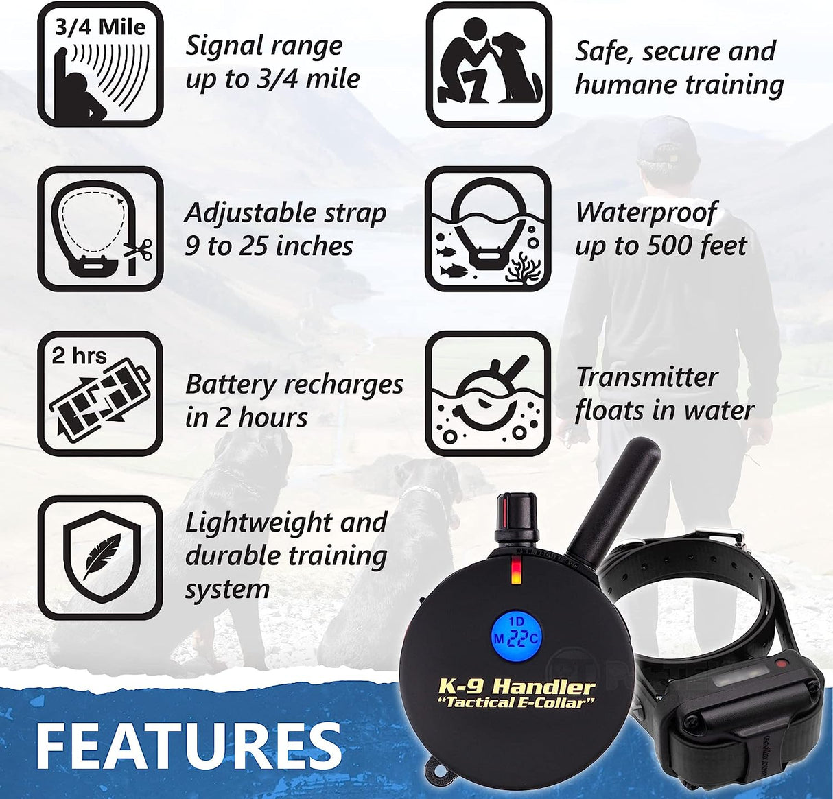 E-Collar Technologies K9-400 Tactical Remote Dog Training Collar