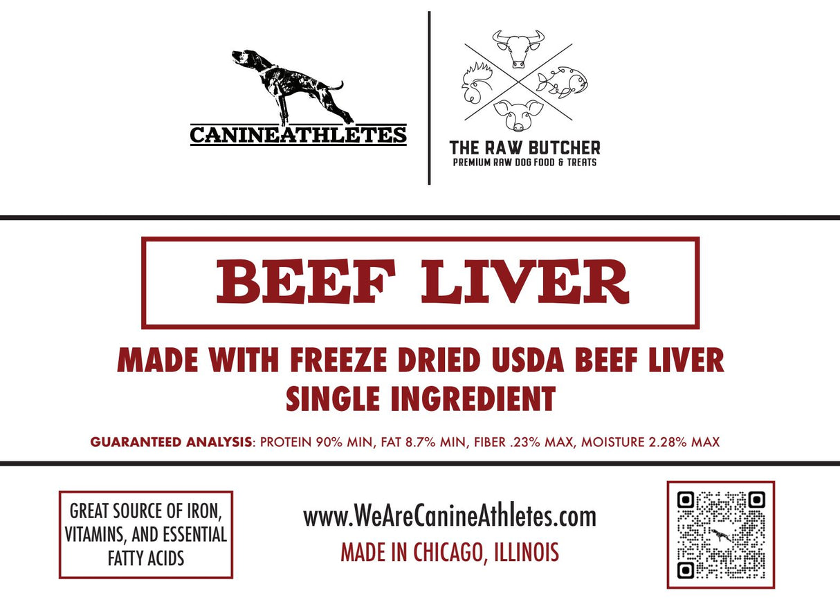 Canine Athletes X The Raw Butcher Freeze-Dried Beef Liver Dog Treats, 4.0-oz bag