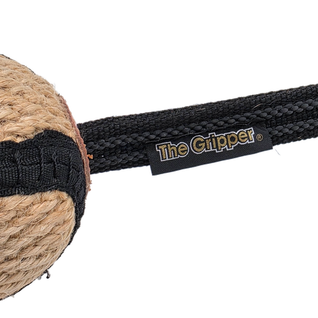 the-gripper-company-jute-ball-reward-toy-bite-training-tug-close-up