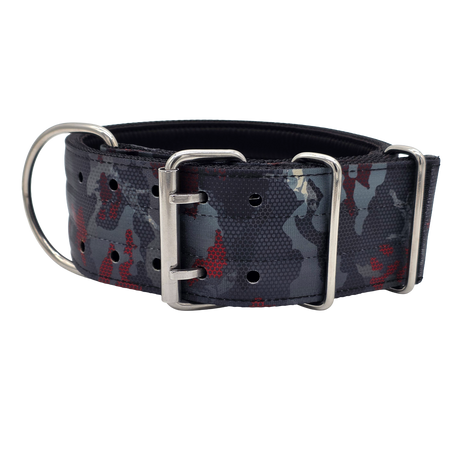 canine athletes elite max x2 comp 2.75 inch wide working dog collar crimson black camo