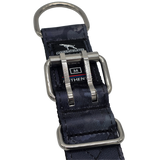 canine athletes 1.75" wide heavy duty  double pin padded working dog collar black camo double pin buckle