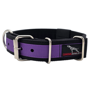 canine athletes pro-hd black purple working dog collar heavy duty