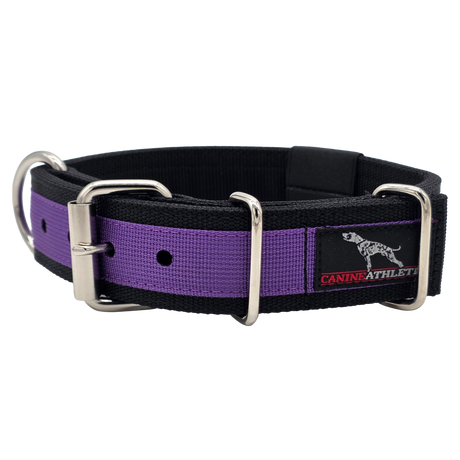 canine athletes pro-hd black purple working dog collar heavy duty
