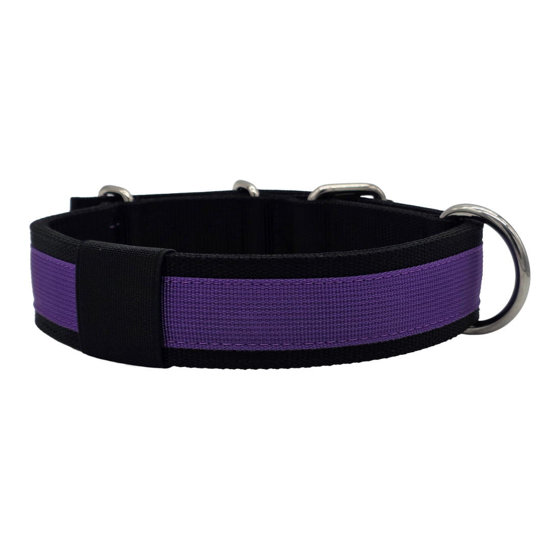 canine athletes pro-hd black purple working dog collar heavy duty