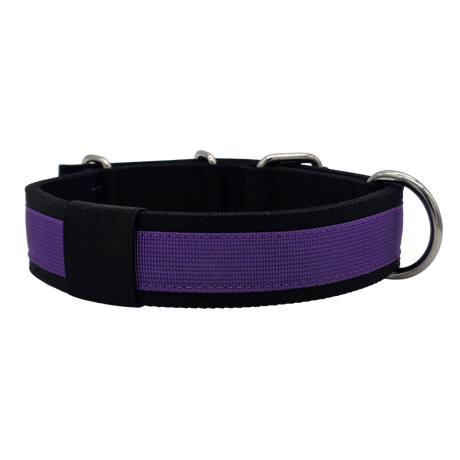 canine athletes pro-hd black purple working dog collar heavy duty