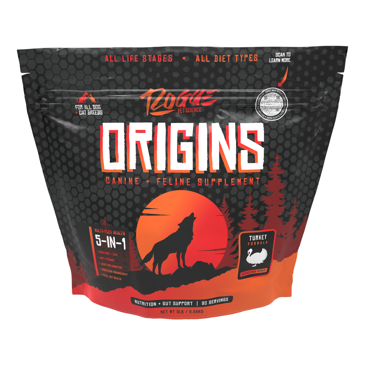 Rogue Pet Science Origins 5-in-1 Digestion & Allergy Nutrition Supplement, 5lb