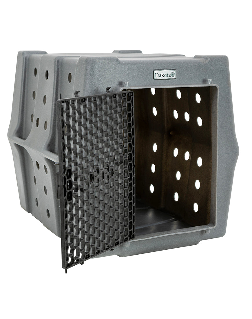 dakota-283-crate-kennel-hunting-working-dog-gray-front-open