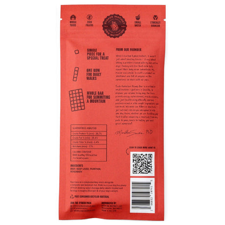 Ryoken Beef Adventure Ready Protein Bar Training Treats Back Bag