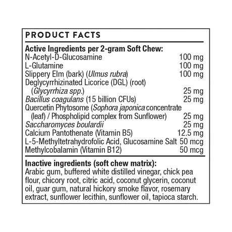 ThorneVet Gut Health Formula Vitamin Supplement Pills For Dogs Product Facts