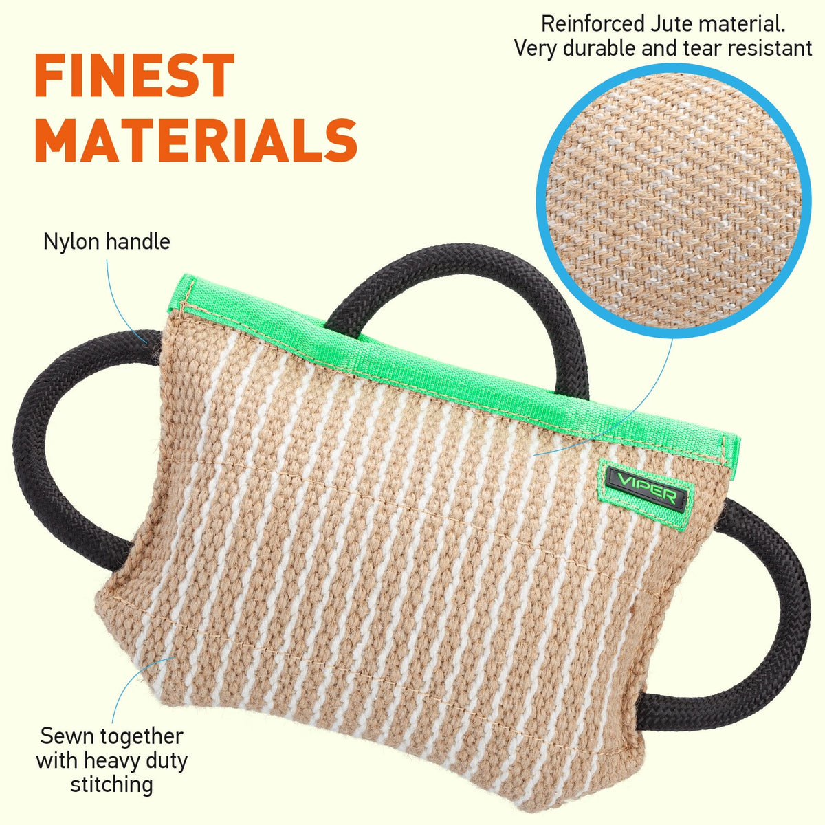 Viper-k9-jute-dog-Bite-pillow-tug-toy-features-benefits