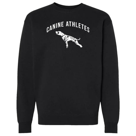 canine athletes varsity arch crew neck sweathshirt black