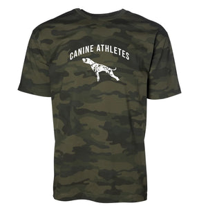canine athletes varsity arch camo t-shirt