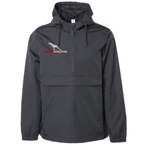 canine athletes black anorak water resistant wind proof jacket