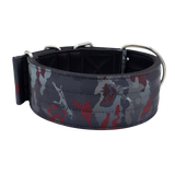 canine athletes elite max x2 comp 2.75 inch wide working dog collar black crimson camo back