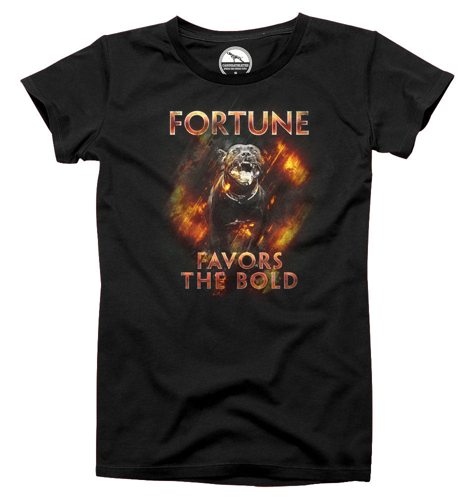 canine-athletes-fortune-favors-the-bold-motivation-t-shirt