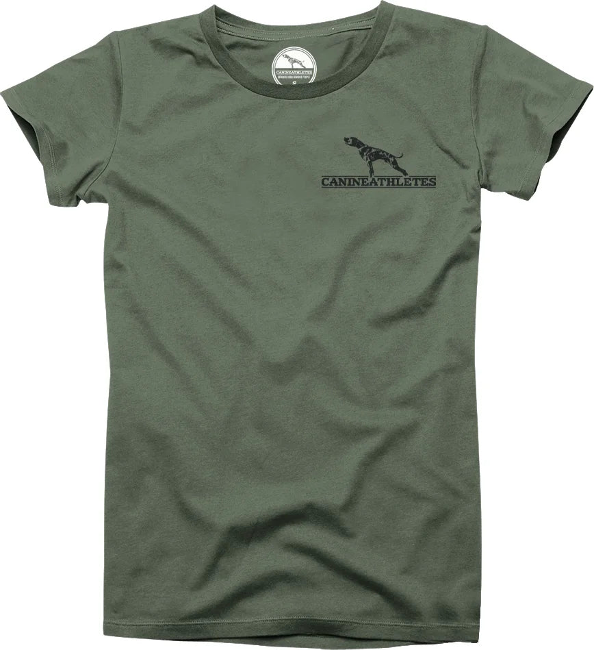 canine athletes home of champions shirt military green front