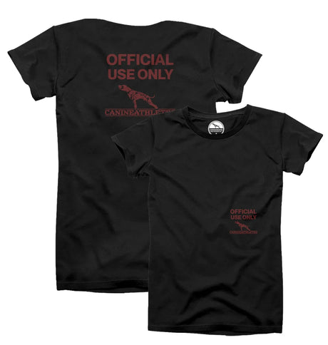canine athletes official use only oversized t-shirt red front back