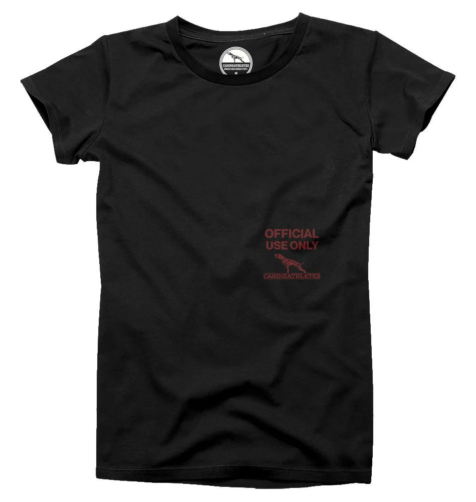 canine athletes official use only oversized t-shirt red front