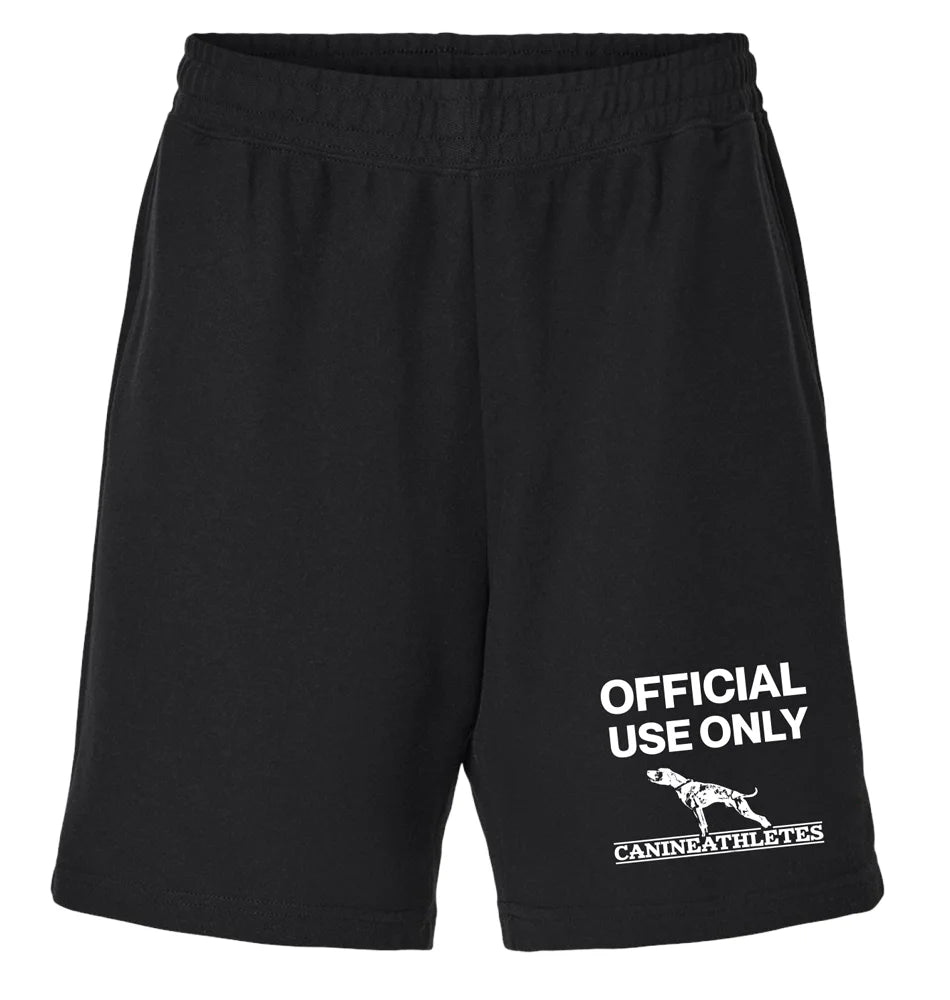 canine athletes official use black gym shorts front