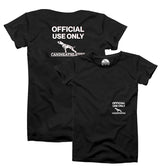 canine athletes official use only oversized t-shirt black front back