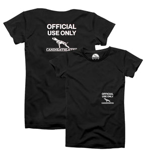 canine athletes official use only oversized t-shirt black front back