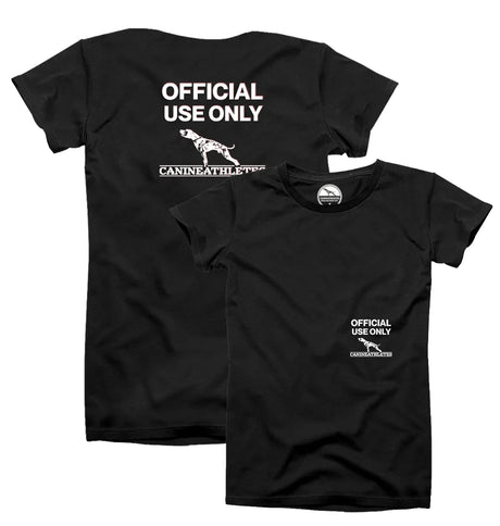 canine athletes official use only oversized t-shirt black front back