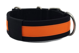 Canine Athletes 2" Pro-HD Heavy Duty Working Dog Collar Black Orange Back 1