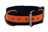 Canine Athletes 2" Pro-HD Heavy Duty Working Dog Collar Black Orange Back
