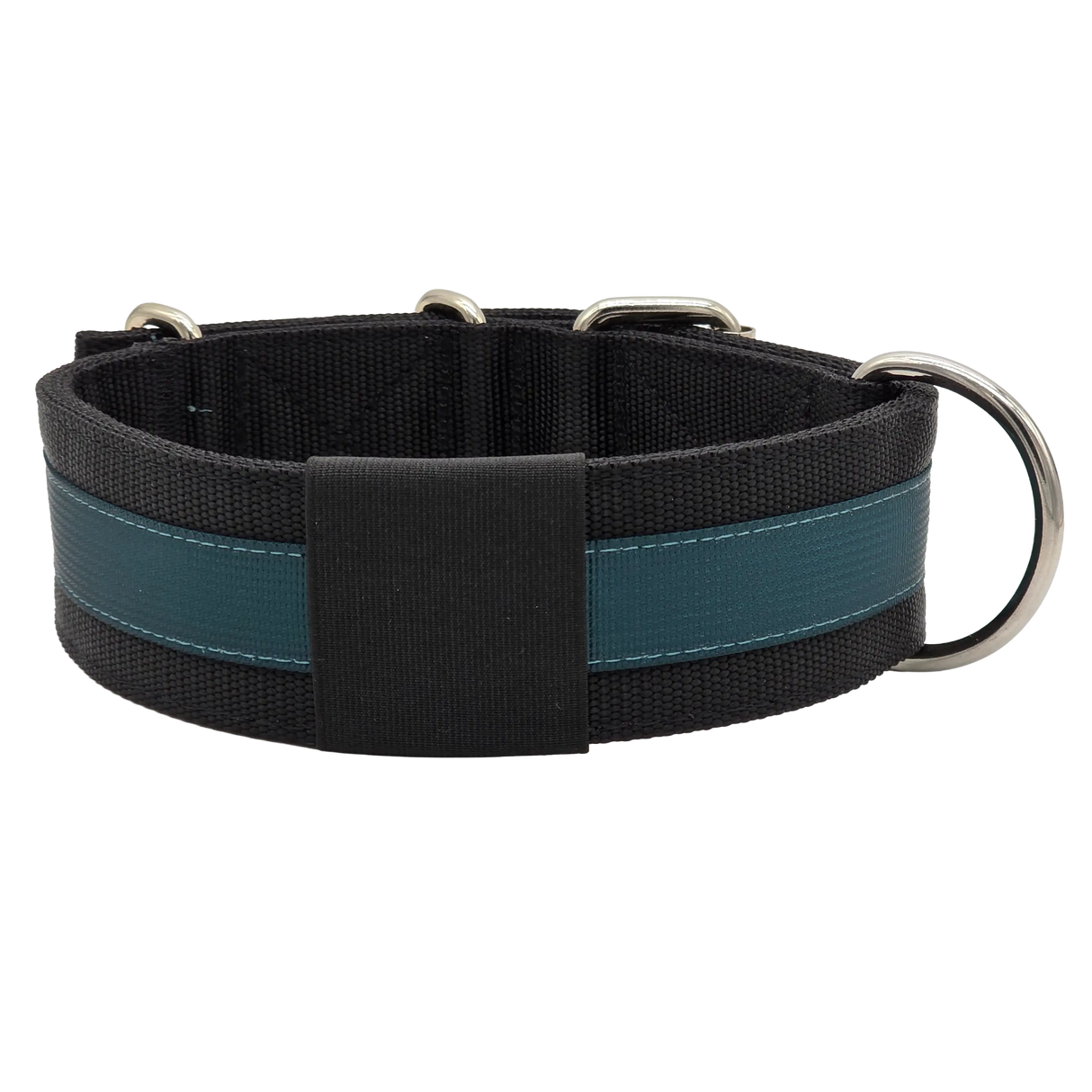 Canine Athletes 2" Pro-HD Heavy Duty Working Dog Collar Black Teal Back