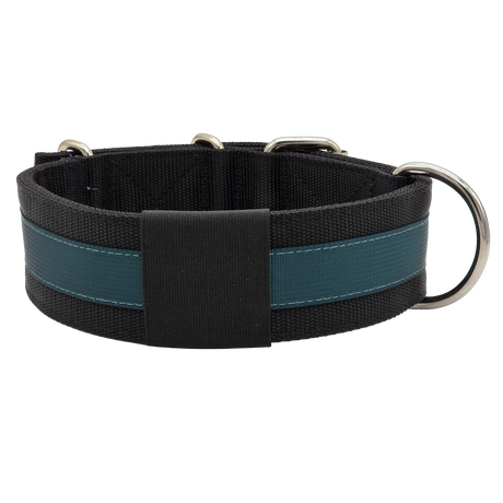 Canine Athletes 2" Pro-HD Heavy Duty Working Dog Collar Black Teal Back