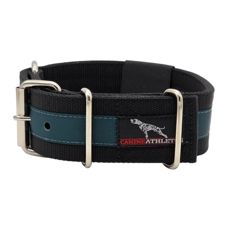 Canine Athletes 2" Pro-HD Heavy Duty Working Dog Collar Black Teal