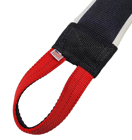canine-athletes 12 inch heavy duty bite tug toy closeup of handle