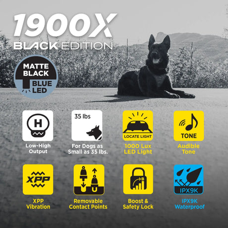 Dogtra 1900X Black Edition Dog Collar Inforgraphic