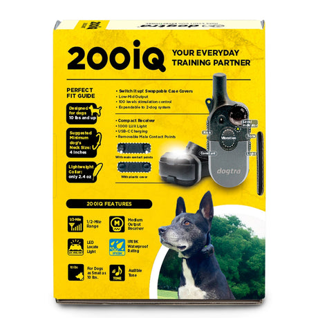 Dogtra 200iQ Remote Dog Training Collar Back Of Box