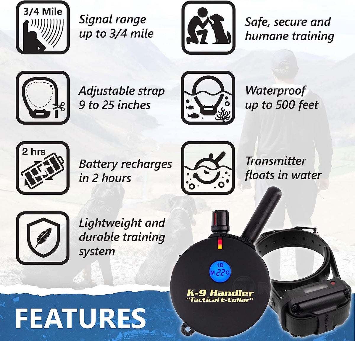 ECollar Technologies K9400 Tactical Remote Dog Training Collar