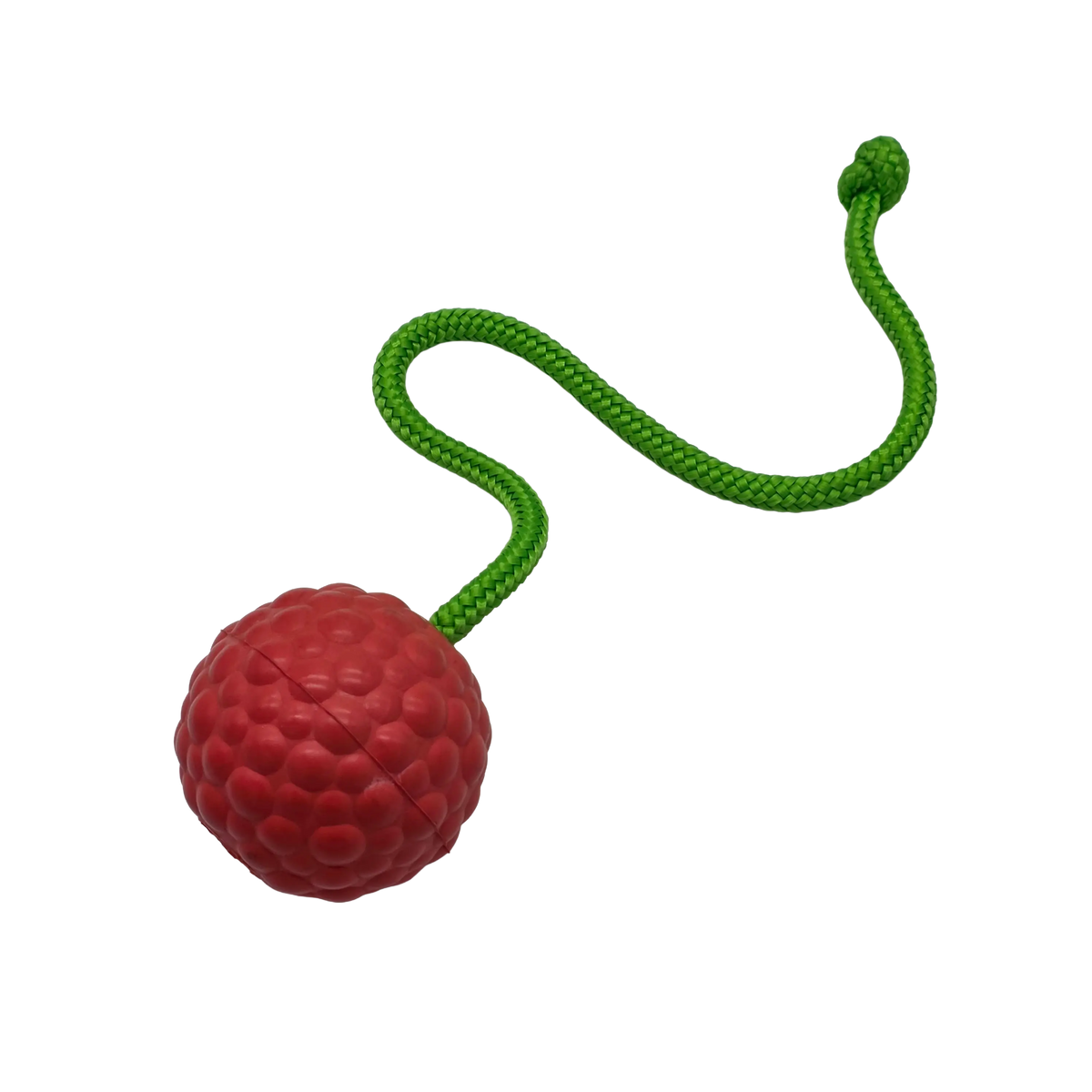 Raddog Ball on Rope Dog Training Reward Bite Tug Toy Red with green rope