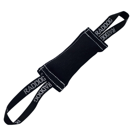 Raddog Two Handle Nyclot French Linen Dog Bite Training Tug Black