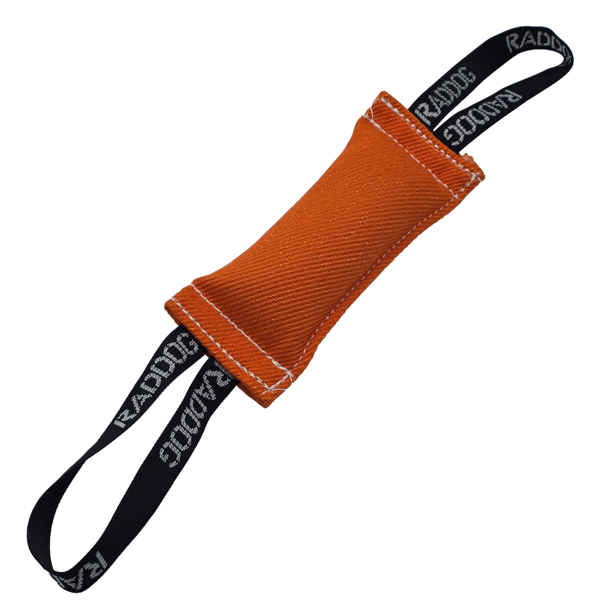 Raddog Dual Handle Nyclot French Linen Dog Bite Tug Training Toy Orange