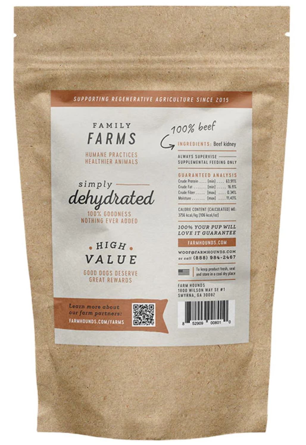 Farm Hounds All Natural Grass-Fed Beef Kidney Dog Treats