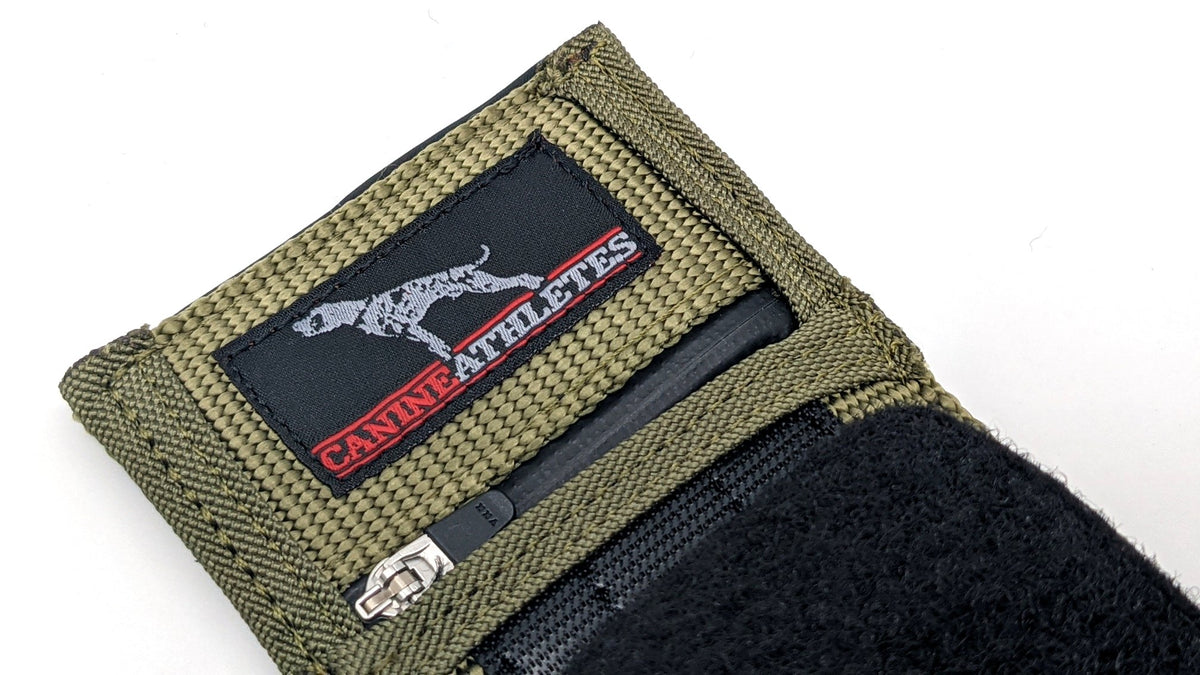 Canine Athletes Military Green Weighted Dog Collar Close up